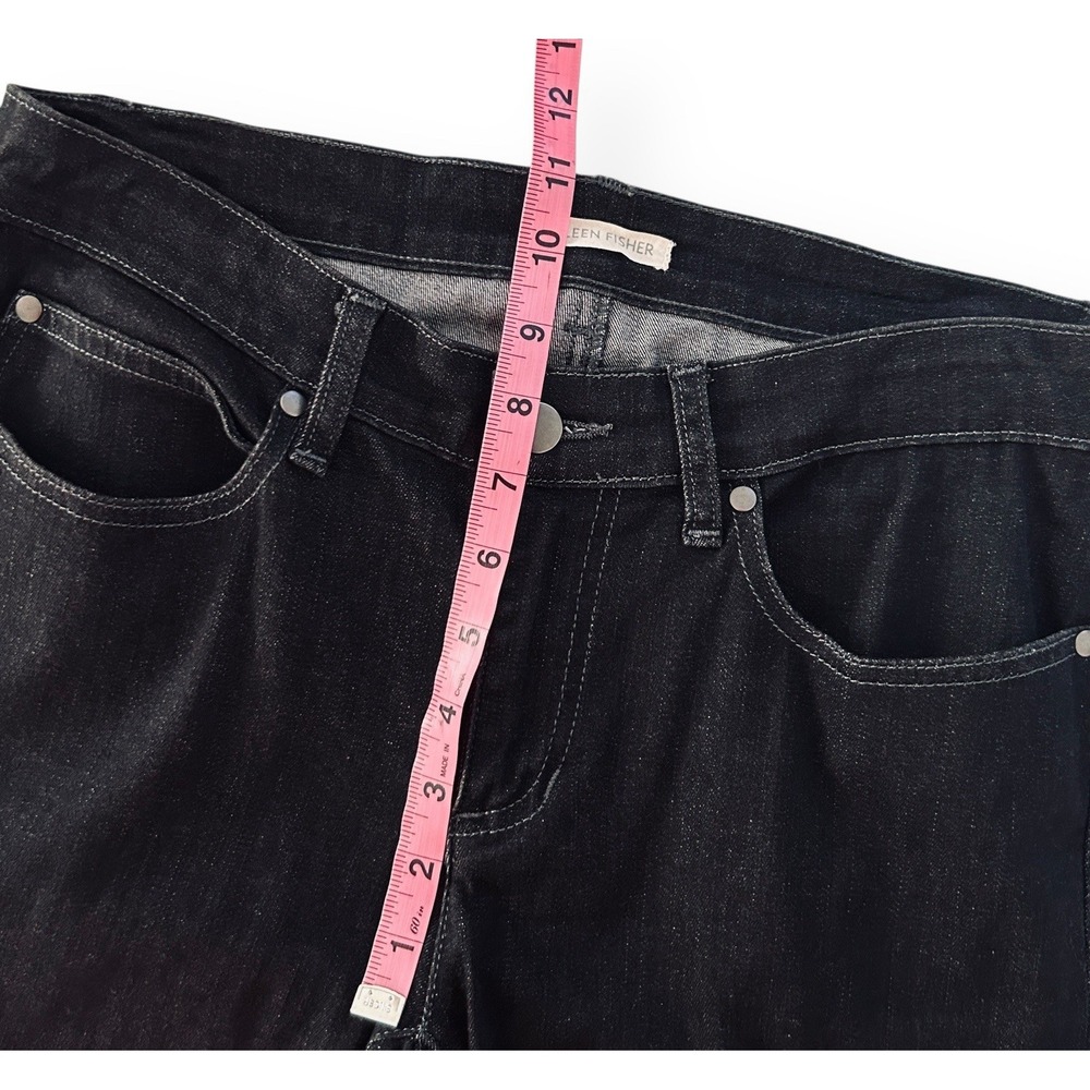 Eileen Fisher Women Size 6 Black Organic Cotton Skinny Legs Stretch Denim Jeans - Picture 12 of 13